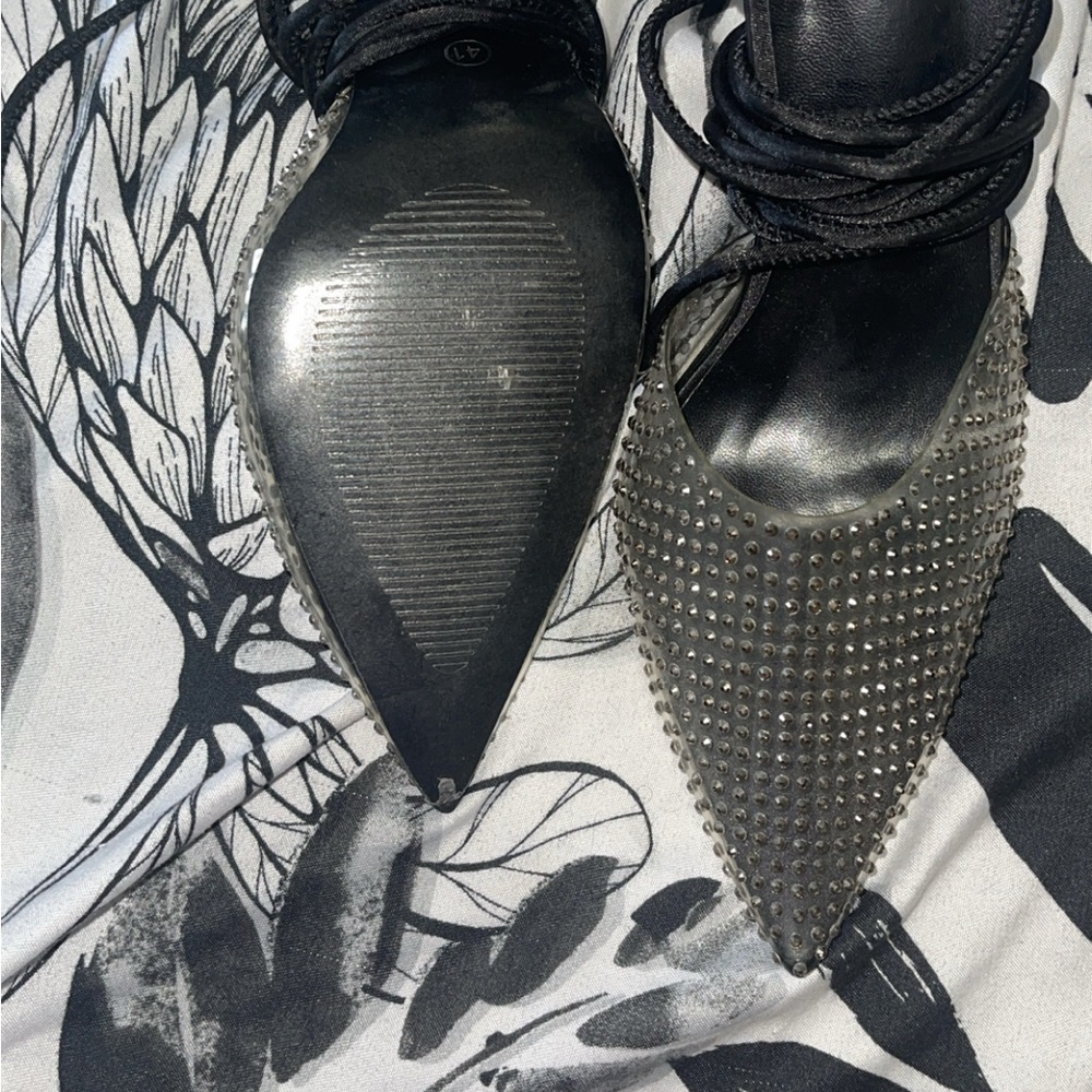 Studded Black Lace-Up Women's Boots